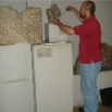 Ahmed Kamal measuring an artefact at the Coptic Museum